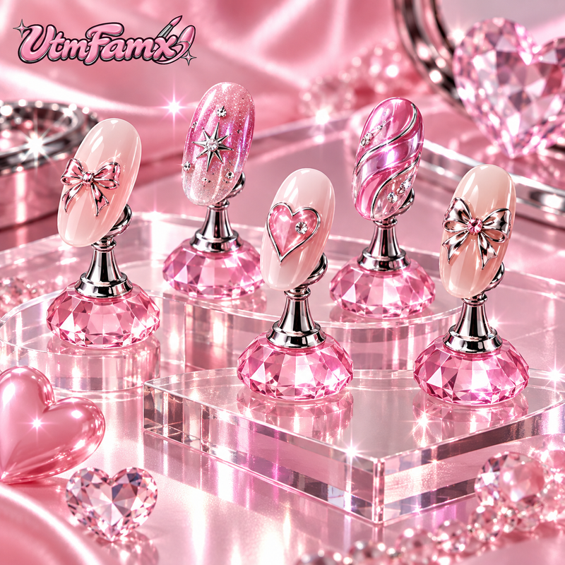 UtmFamx™ Crystal Nail Art Display Stand Set